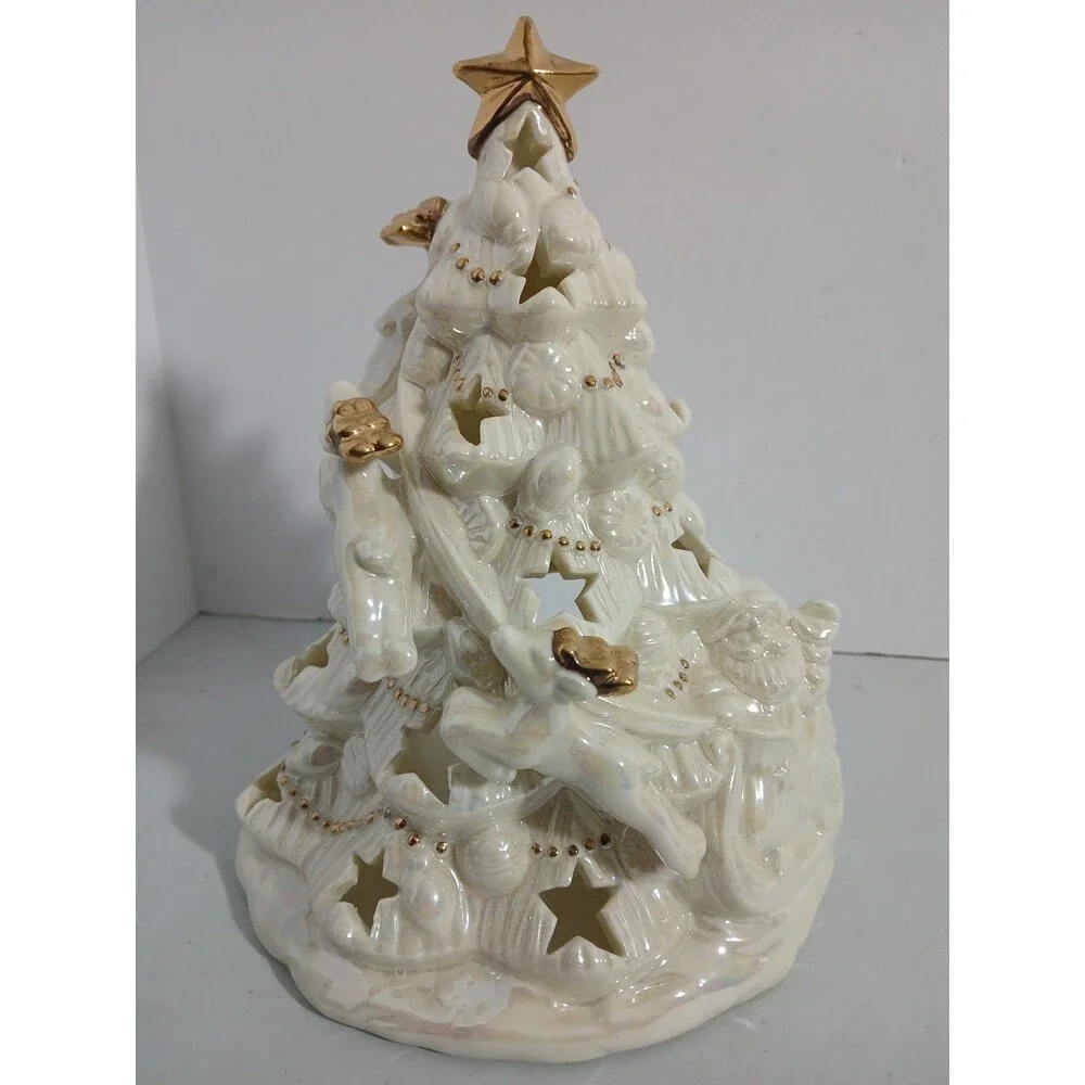 ​Vtg Target Trend Candle‎ Run Tree Lustre Santa Sleigh Reindeer Ceramic